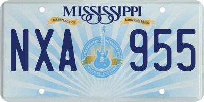 MS license plate NXA955