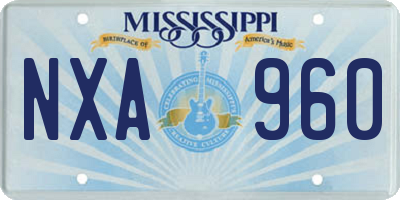 MS license plate NXA960