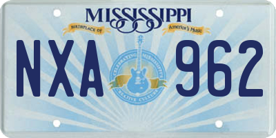 MS license plate NXA962