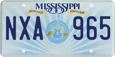 MS license plate NXA965