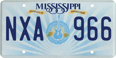 MS license plate NXA966