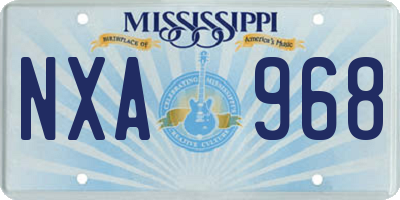 MS license plate NXA968