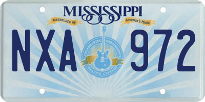 MS license plate NXA972