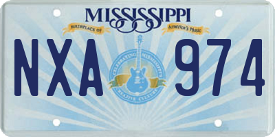 MS license plate NXA974