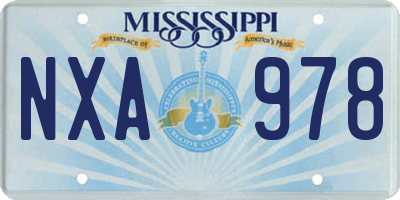 MS license plate NXA978