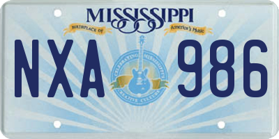 MS license plate NXA986