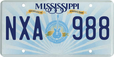 MS license plate NXA988