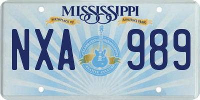 MS license plate NXA989