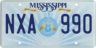 MS license plate NXA990