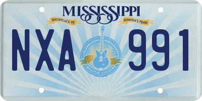 MS license plate NXA991