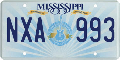 MS license plate NXA993