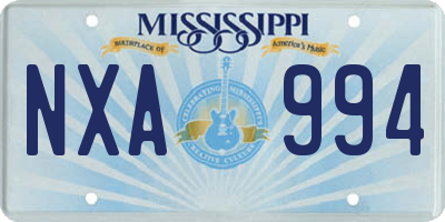 MS license plate NXA994