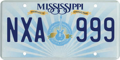 MS license plate NXA999