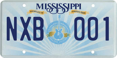 MS license plate NXB001