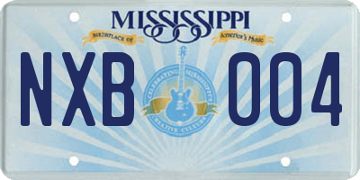 MS license plate NXB004