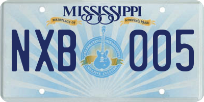 MS license plate NXB005