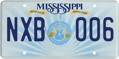 MS license plate NXB006