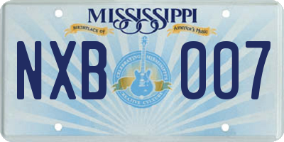 MS license plate NXB007
