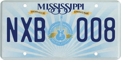 MS license plate NXB008