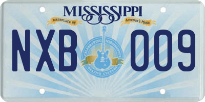 MS license plate NXB009
