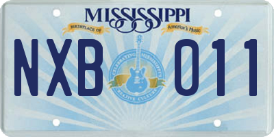 MS license plate NXB011
