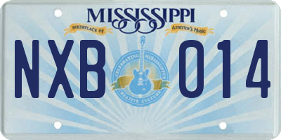 MS license plate NXB014