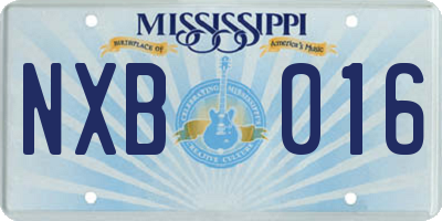 MS license plate NXB016