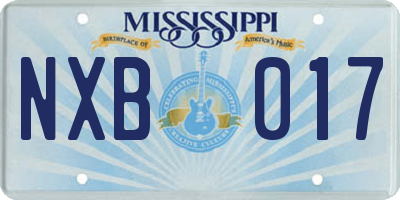 MS license plate NXB017