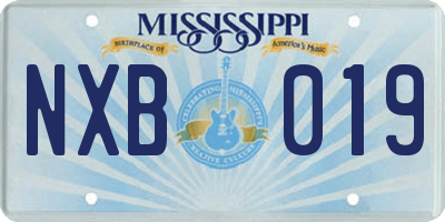 MS license plate NXB019