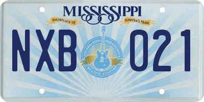 MS license plate NXB021