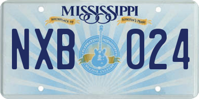 MS license plate NXB024