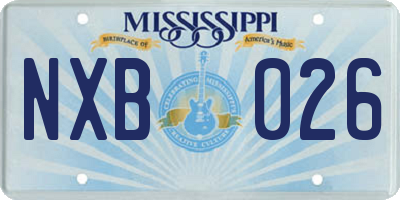 MS license plate NXB026