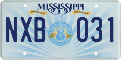 MS license plate NXB031