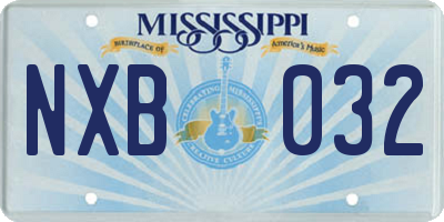 MS license plate NXB032