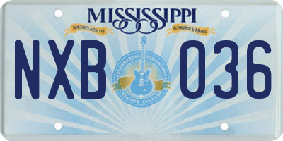 MS license plate NXB036