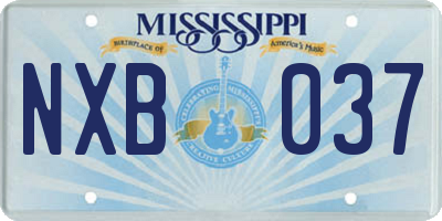 MS license plate NXB037