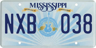 MS license plate NXB038