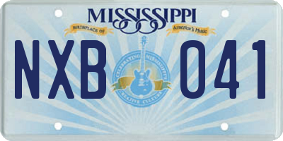 MS license plate NXB041