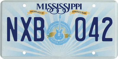 MS license plate NXB042