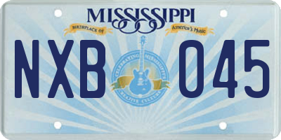 MS license plate NXB045