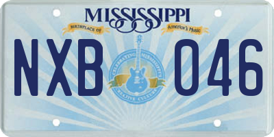 MS license plate NXB046