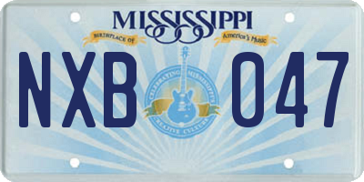 MS license plate NXB047