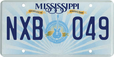 MS license plate NXB049