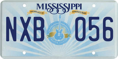 MS license plate NXB056
