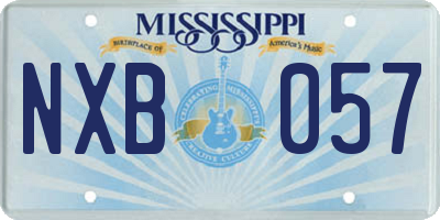 MS license plate NXB057