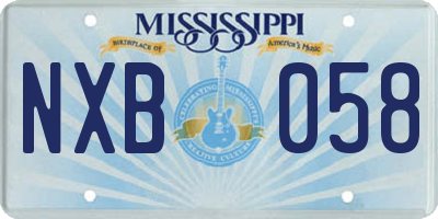 MS license plate NXB058