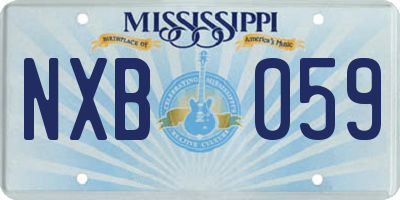 MS license plate NXB059