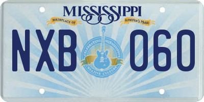 MS license plate NXB060