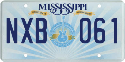 MS license plate NXB061