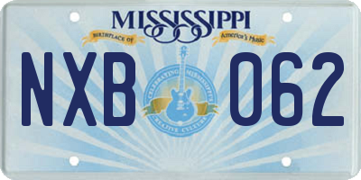 MS license plate NXB062
